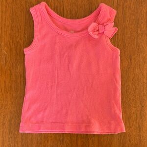 🍓3/$10 The Childrens Place Pink Tank Top with Bow size 6-9m